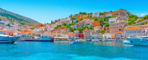 Hydra Island Harbor on Athens one Day Cruise Harbor view of Hydra island during the Athens one-day cruise in Greece