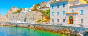 Hydra Island one Day Cruise from Athens Hydra Island harbor during one day cruise from Athens, Greece