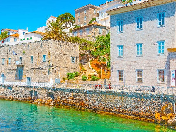 Hydra Island harbor during one day cruise from Athens, Greece