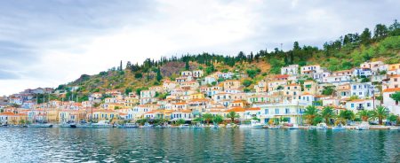 Poros Island harbor during 1 day cruise from Athens, Greece