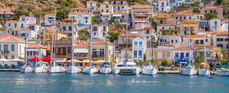 Poros Island harbor during 1 day cruise from Athens, Greece