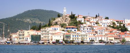 Poros Island harbor during one day cruise from Athens, Greece