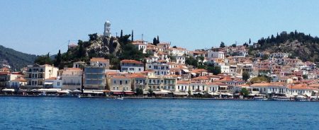 Poros Island harbor during one day cruise from Athens, Greece