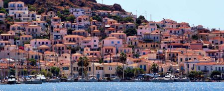 Poros Island harbor during 1 day cruise from Athens, Greece