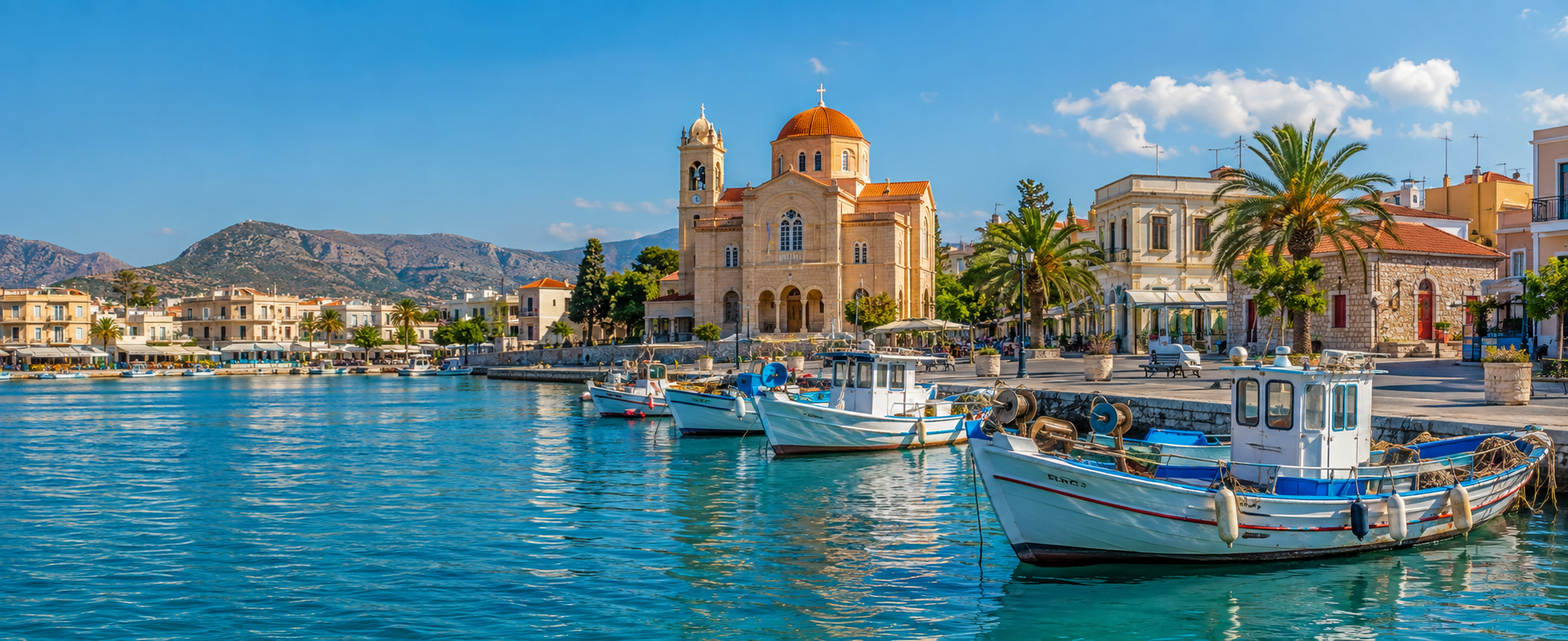 Aegina Island Greece harbor and waterfront